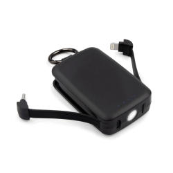 Power bank 4000 mAh, karabińczyk i lampka 1W - Power bank 4000 mAh, karabińczyk i lampka 1W
