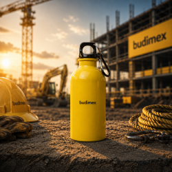 Butelka na wodę, 400ml z karabińczykiem ŻÓŁTA - Butelka na wodę, 400ml z karabińczykiem ŻÓŁTA