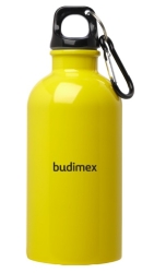 Butelka na wodę, 400ml z karabińczykiem ŻÓŁTA - Butelka na wodę, 400ml z karabińczykiem ŻÓŁTA